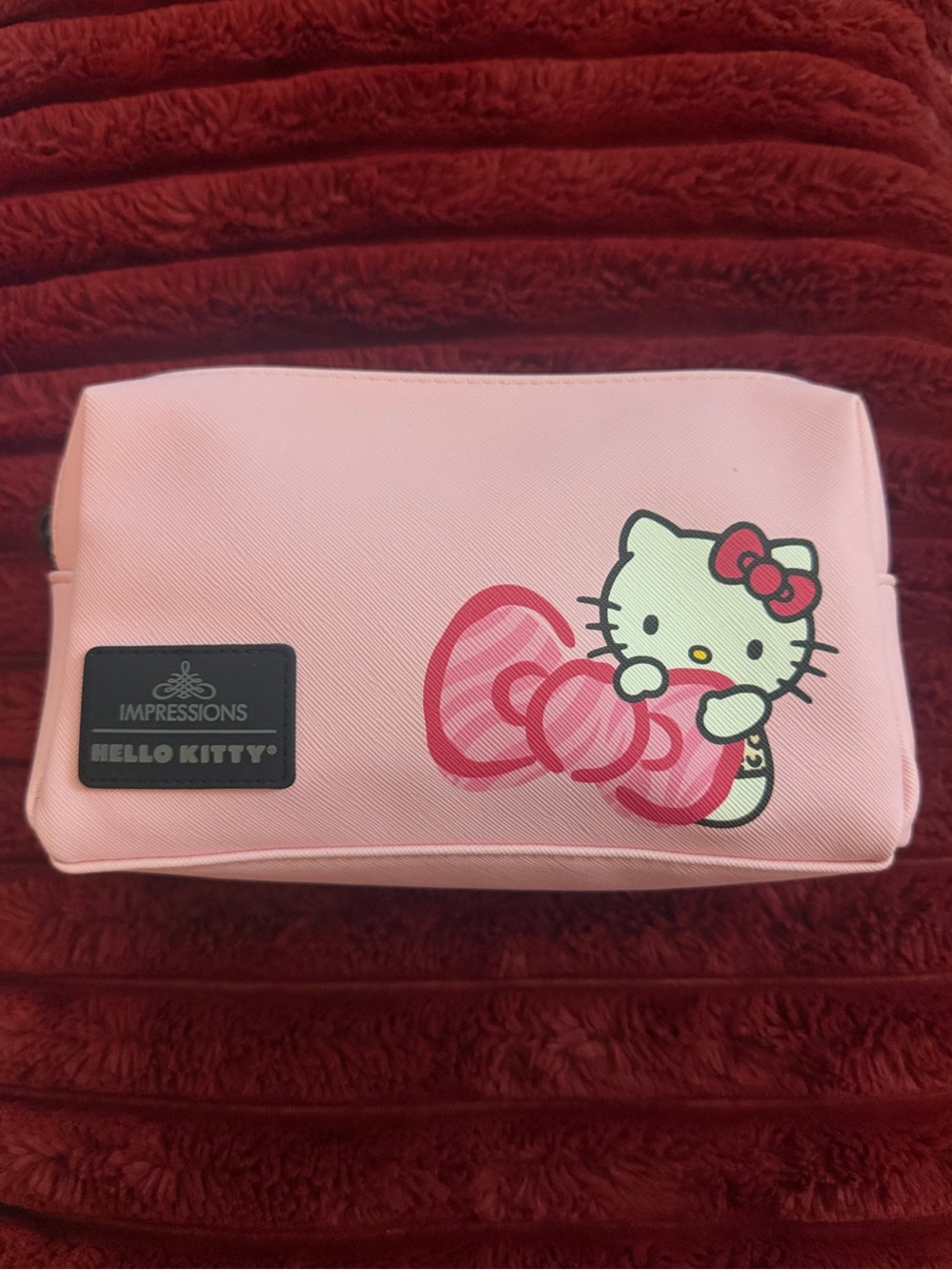 Hello Kitty Pink Pouch with Red Bow Accent